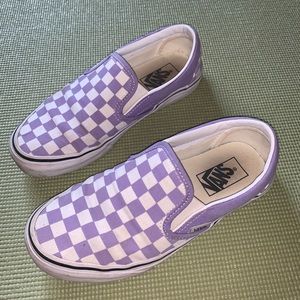 purple checkered vans